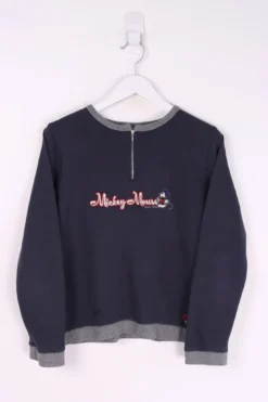 Vintage Mickey Mouse 1/4 Zip Sweater Medium